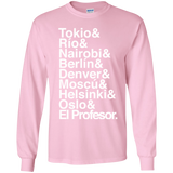 T-Shirts Light Pink / YS Money Heist Jetset Youth Long Sleeve T-Shirt