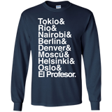 T-Shirts Navy / YS Money Heist Jetset Youth Long Sleeve T-Shirt