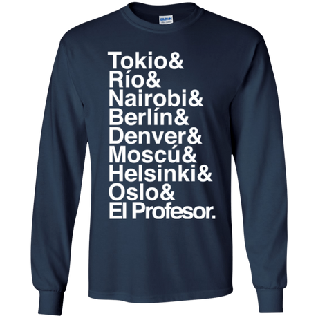T-Shirts Navy / YS Money Heist Jetset Youth Long Sleeve T-Shirt
