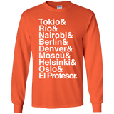 T-Shirts Orange / YS Money Heist Jetset Youth Long Sleeve T-Shirt