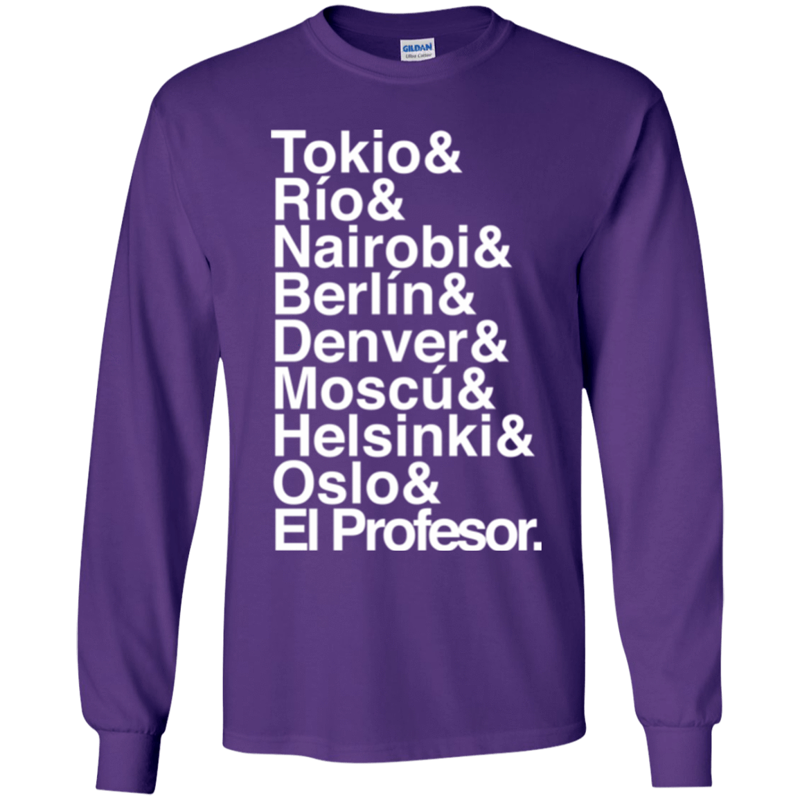 T-Shirts Purple / YS Money Heist Jetset Youth Long Sleeve T-Shirt