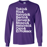 T-Shirts Purple / YS Money Heist Jetset Youth Long Sleeve T-Shirt