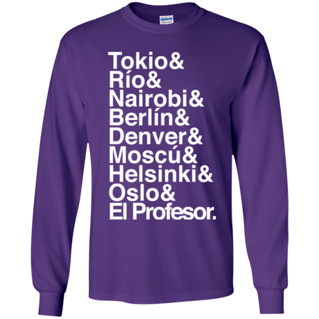 T-Shirts Purple / YS Money Heist Jetset Youth Long Sleeve T-Shirt