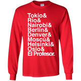 T-Shirts Red / YS Money Heist Jetset Youth Long Sleeve T-Shirt