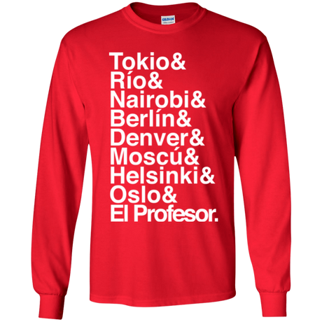 T-Shirts Red / YS Money Heist Jetset Youth Long Sleeve T-Shirt