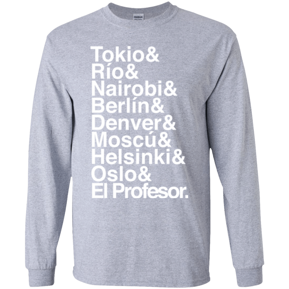 T-Shirts Sport Grey / YS Money Heist Jetset Youth Long Sleeve T-Shirt