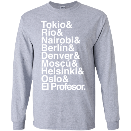 T-Shirts Sport Grey / YS Money Heist Jetset Youth Long Sleeve T-Shirt