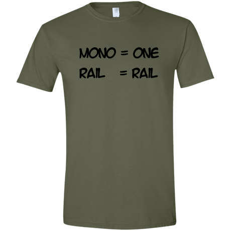 T-Shirts Military Green / S Mono Men's Semi-Fitted Softstyle