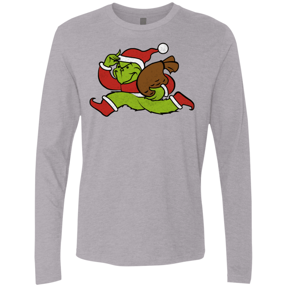 T-Shirts Heather Grey / S Monopoly Grinch Men's Premium Long Sleeve