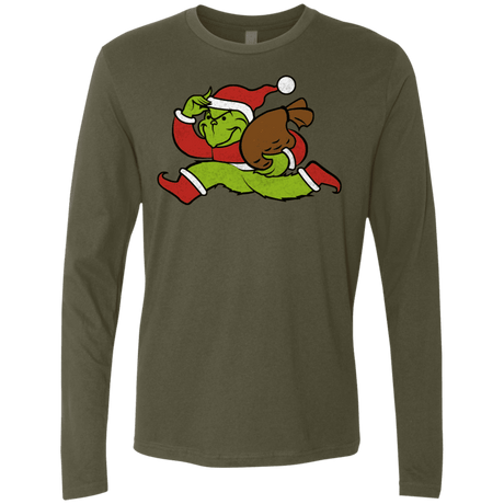 T-Shirts Military Green / S Monopoly Grinch Men's Premium Long Sleeve