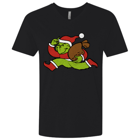 T-Shirts Black / X-Small Monopoly Grinch Men's Premium V-Neck