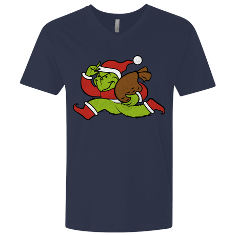 T-Shirts Midnight Navy / X-Small Monopoly Grinch Men's Premium V-Neck