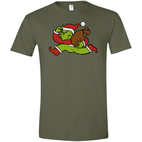T-Shirts Military Green / S Monopoly Grinch Men's Semi-Fitted Softstyle