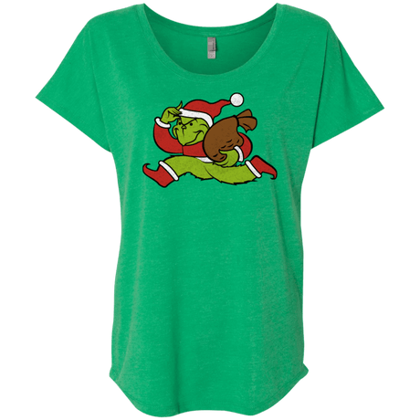 T-Shirts Envy / X-Small Monopoly Grinch Triblend Dolman Sleeve