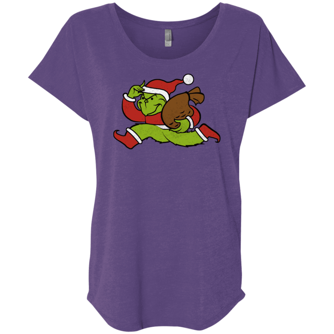 T-Shirts Purple Rush / X-Small Monopoly Grinch Triblend Dolman Sleeve