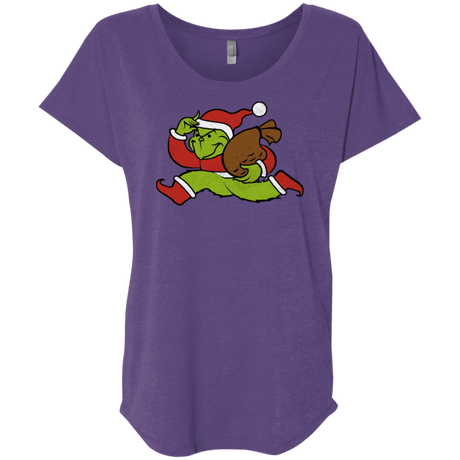 T-Shirts Purple Rush / X-Small Monopoly Grinch Triblend Dolman Sleeve