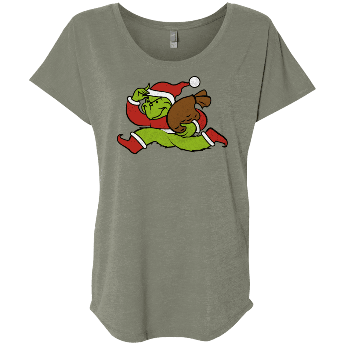 T-Shirts Venetian Grey / X-Small Monopoly Grinch Triblend Dolman Sleeve