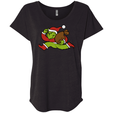 T-Shirts Vintage Black / X-Small Monopoly Grinch Triblend Dolman Sleeve