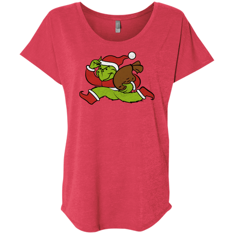 T-Shirts Vintage Red / X-Small Monopoly Grinch Triblend Dolman Sleeve