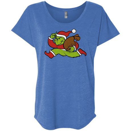 T-Shirts Vintage Royal / X-Small Monopoly Grinch Triblend Dolman Sleeve