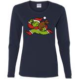 T-Shirts Navy / S Monopoly Grinch Women's Long Sleeve T-Shirt