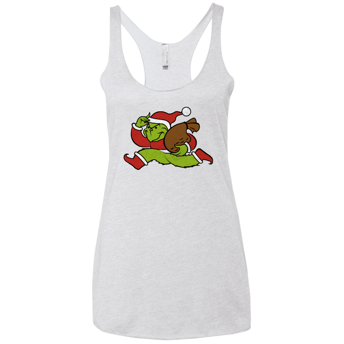 T-Shirts Heather White / X-Small Monopoly Grinch Women's Triblend Racerback Tank