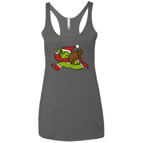 T-Shirts Premium Heather / X-Small Monopoly Grinch Women's Triblend Racerback Tank