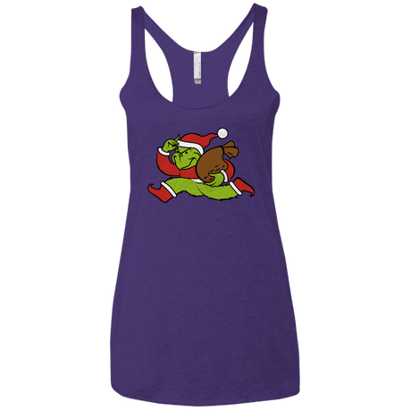 T-Shirts Purple Rush / X-Small Monopoly Grinch Women's Triblend Racerback Tank