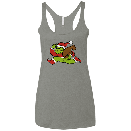 T-Shirts Venetian Grey / X-Small Monopoly Grinch Women's Triblend Racerback Tank