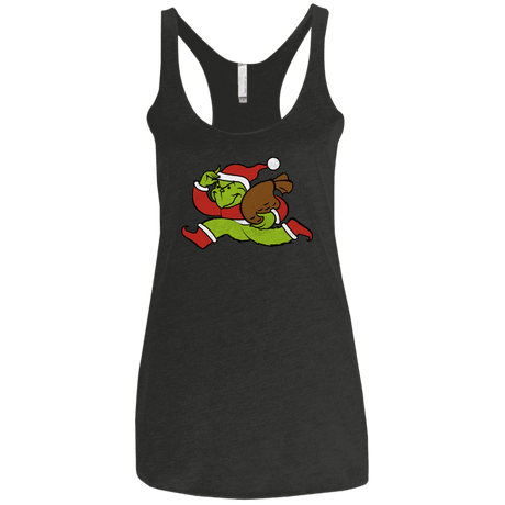 T-Shirts Vintage Black / X-Small Monopoly Grinch Women's Triblend Racerback Tank