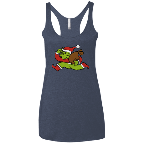 T-Shirts Vintage Navy / X-Small Monopoly Grinch Women's Triblend Racerback Tank