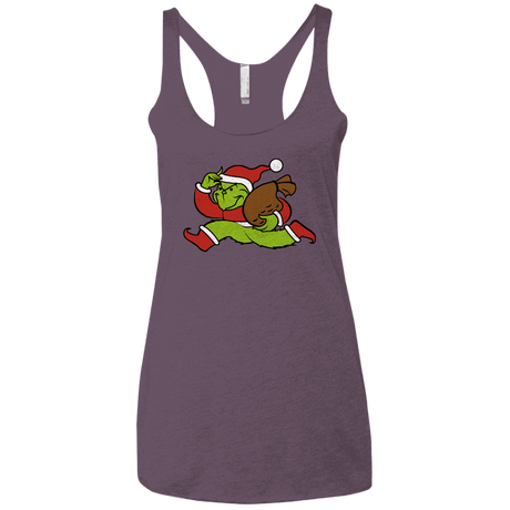 T-Shirts Vintage Purple / X-Small Monopoly Grinch Women's Triblend Racerback Tank