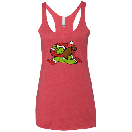 T-Shirts Vintage Red / X-Small Monopoly Grinch Women's Triblend Racerback Tank