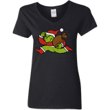 T-Shirts Black / S Monopoly Grinch Women's V-Neck T-Shirt