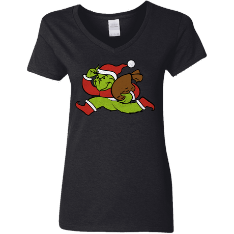 T-Shirts Black / S Monopoly Grinch Women's V-Neck T-Shirt