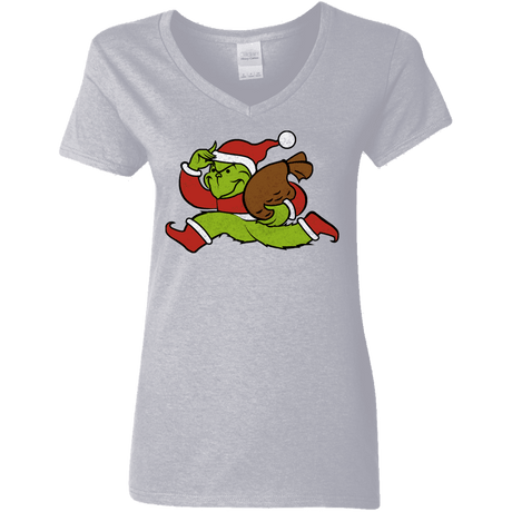 T-Shirts Sport Grey / S Monopoly Grinch Women's V-Neck T-Shirt