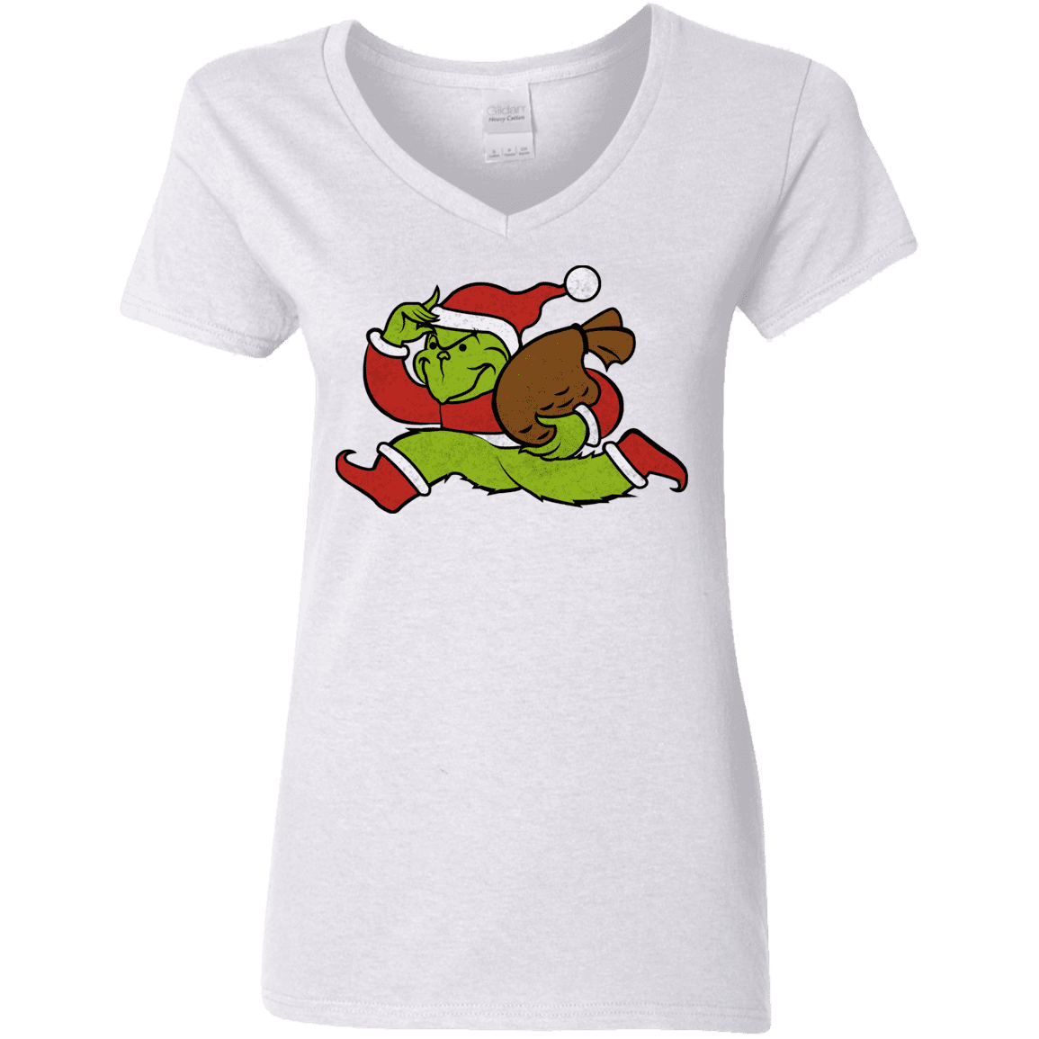 T-Shirts White / S Monopoly Grinch Women's V-Neck T-Shirt