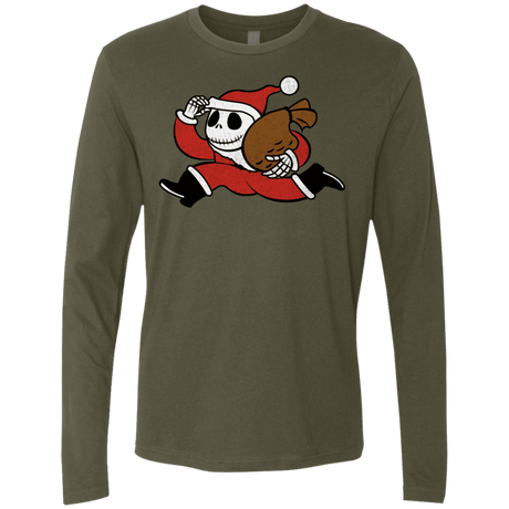 T-Shirts Military Green / S Monopoly Skellington Men's Premium Long Sleeve