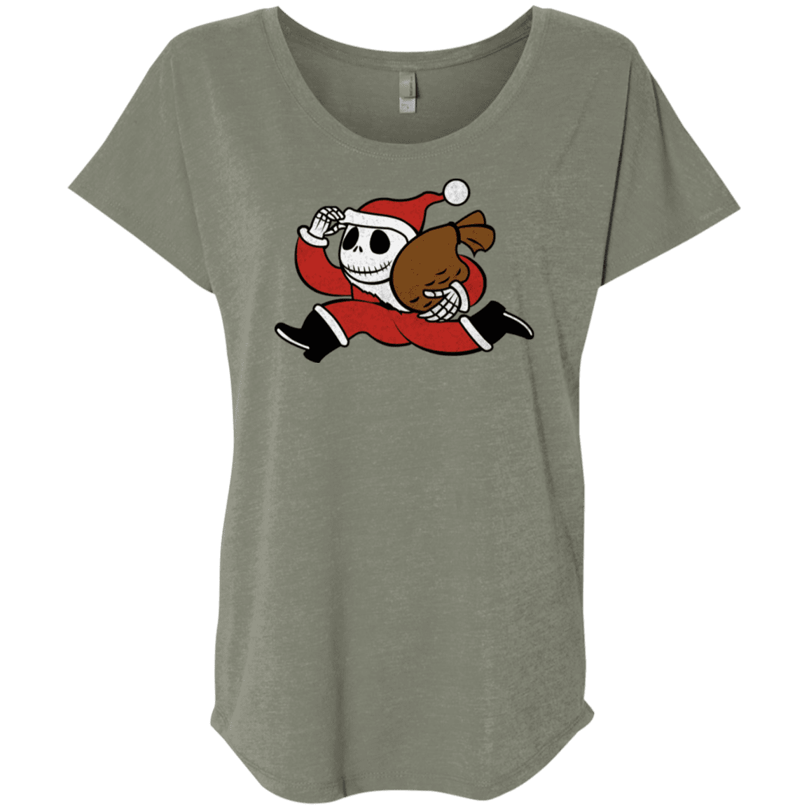 T-Shirts Venetian Grey / X-Small Monopoly Skellington Triblend Dolman Sleeve