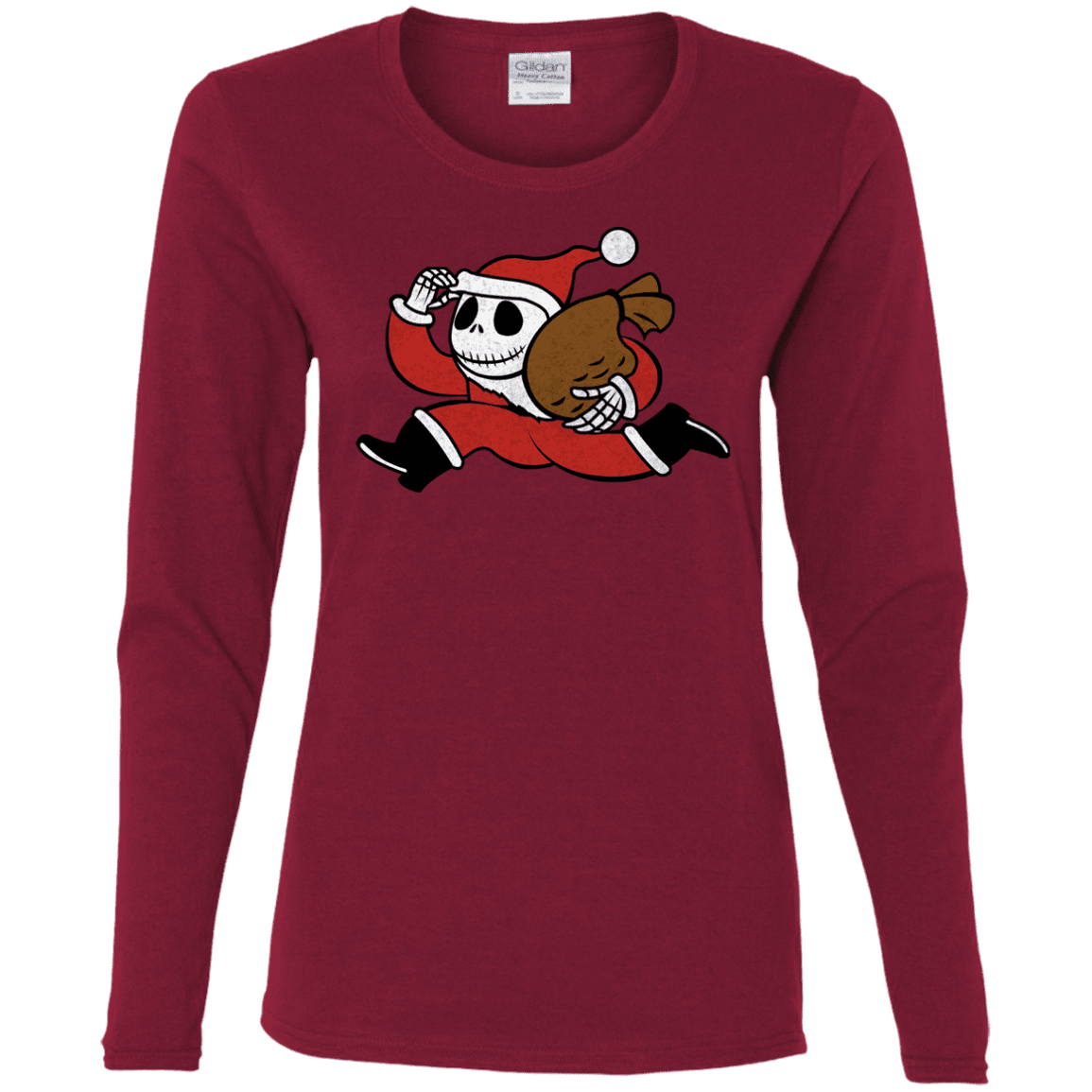 T-Shirts Cardinal / S Monopoly Skellington Women's Long Sleeve T-Shirt