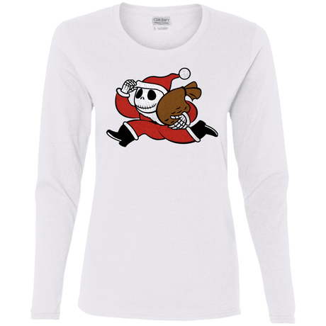 T-Shirts White / S Monopoly Skellington Women's Long Sleeve T-Shirt