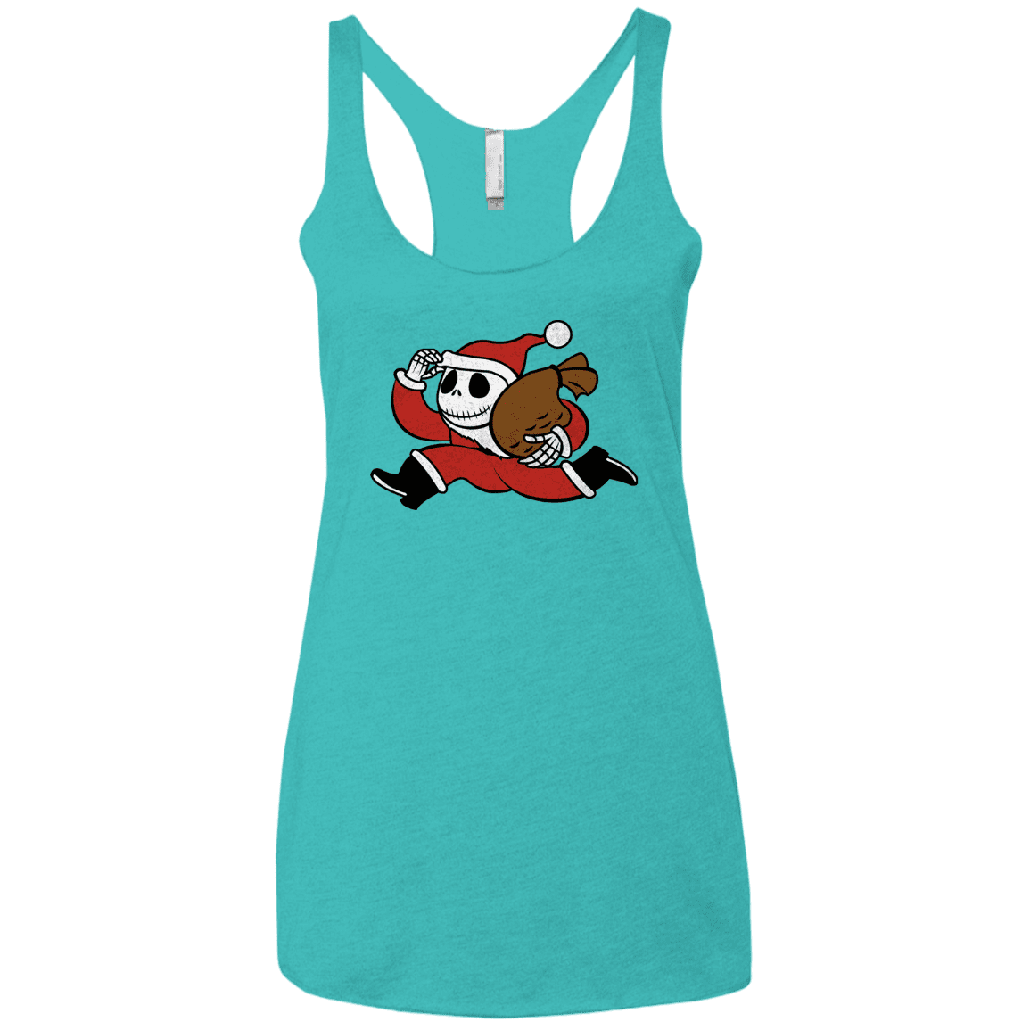 T-Shirts Tahiti Blue / X-Small Monopoly Skellington Women's Triblend Racerback Tank