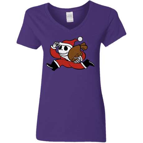 T-Shirts Purple / S Monopoly Skellington Women's V-Neck T-Shirt