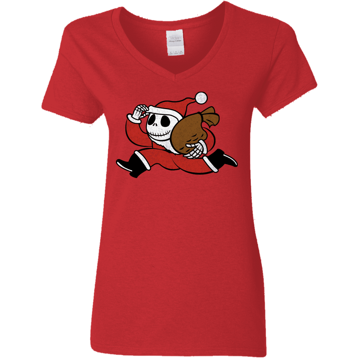 T-Shirts Red / S Monopoly Skellington Women's V-Neck T-Shirt