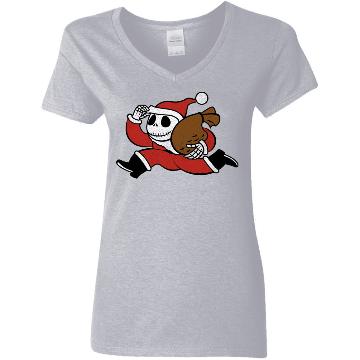 T-Shirts Sport Grey / S Monopoly Skellington Women's V-Neck T-Shirt