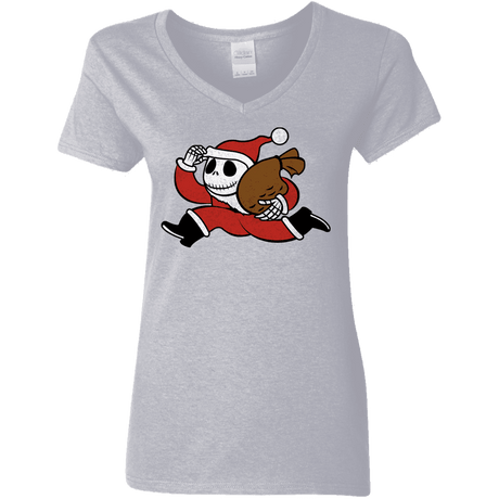 T-Shirts Sport Grey / S Monopoly Skellington Women's V-Neck T-Shirt