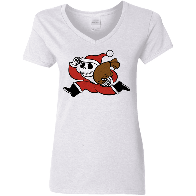 T-Shirts White / S Monopoly Skellington Women's V-Neck T-Shirt