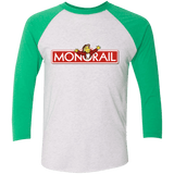 T-Shirts Heather White/Envy / X-Small Monorail Men's Triblend 3/4 Sleeve