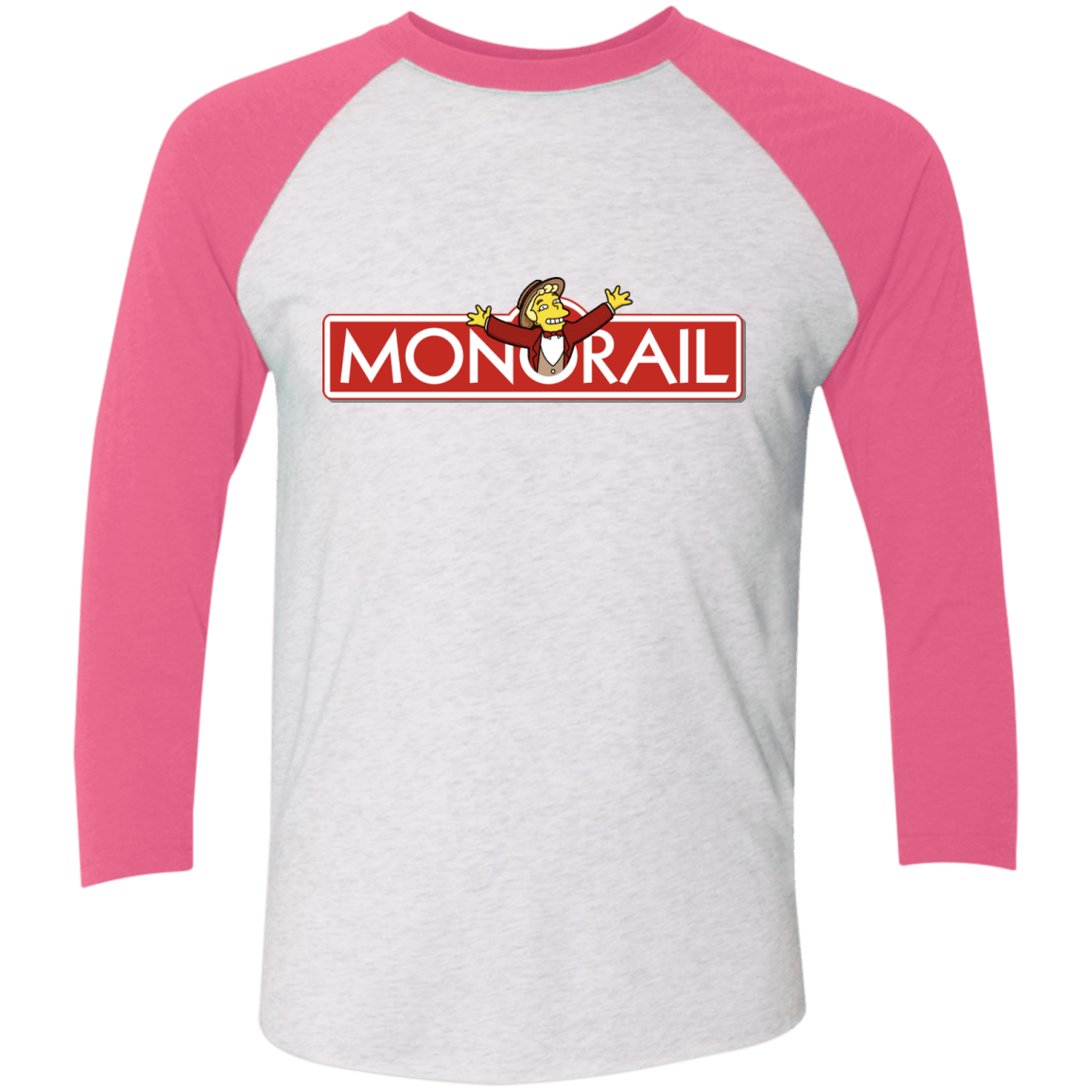T-Shirts Heather White/Vintage Pink / X-Small Monorail Men's Triblend 3/4 Sleeve
