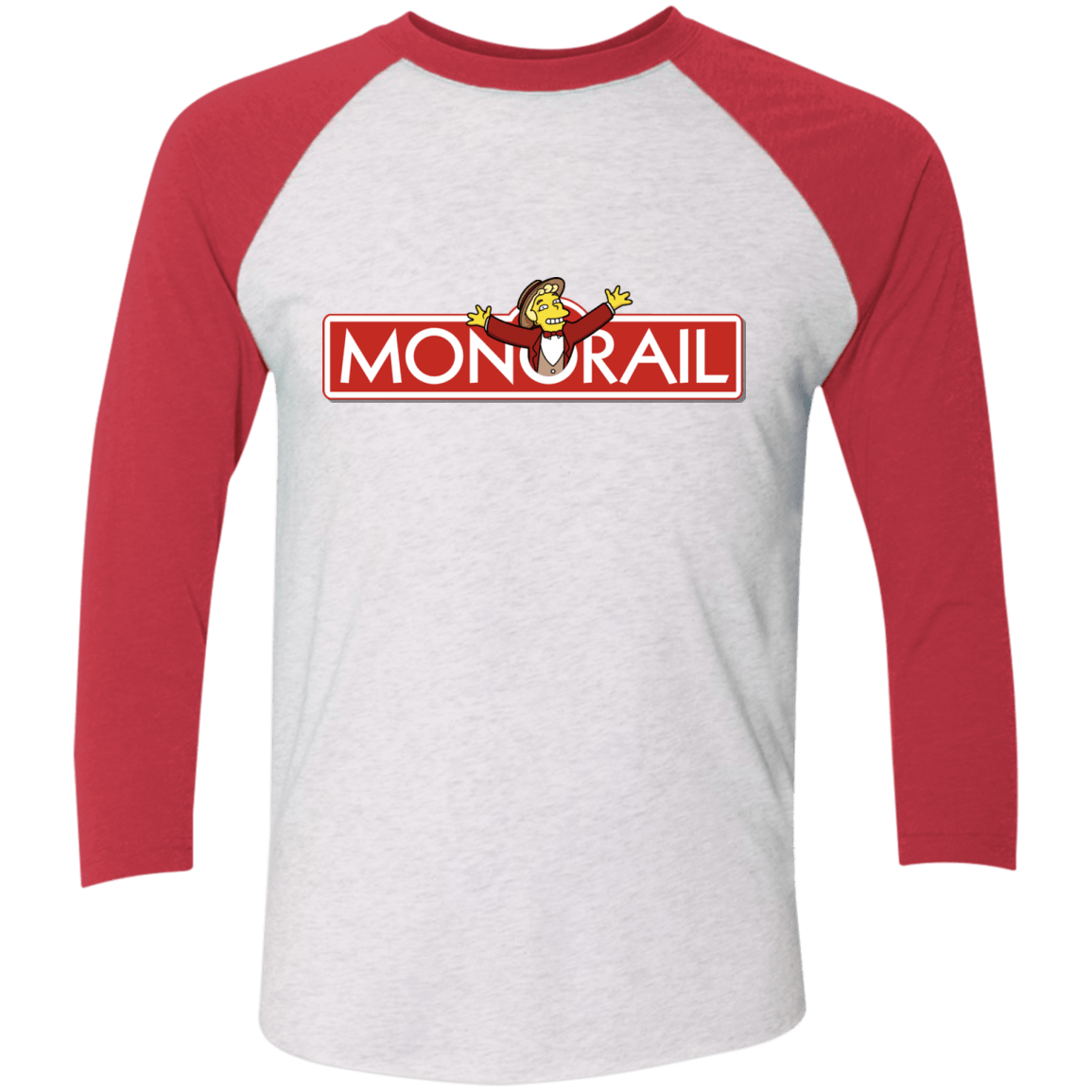 T-Shirts Heather White/Vintage Red / X-Small Monorail Men's Triblend 3/4 Sleeve